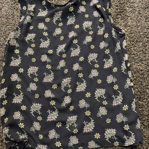 LOFT Black Floral Sleeveless Blouse